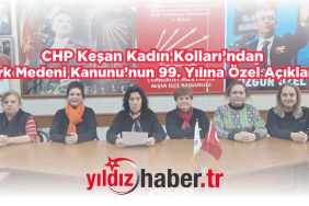 CHP Keşan Kadın Kolları’ndan Türk Medeni Kanunu’nun 99. Yılına Özel Açıklama