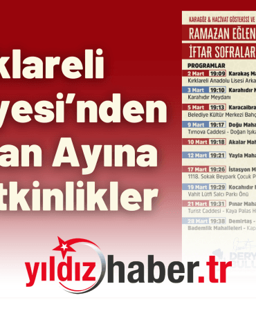 Kırklareli Belediyesi’nden Ramazan Ayına Özel Etkinlikler