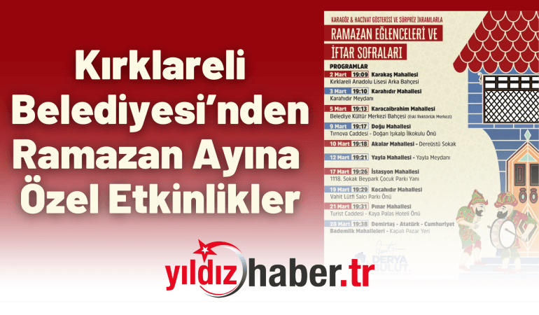 Kırklareli Belediyesi’nden Ramazan Ayına Özel Etkinlikler