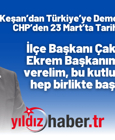Gelin, Ekrem Başkanımıza omuz verelim, bu kutlu yürüyüşü hep birlikte başlatalım!”