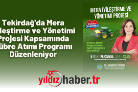 Tekirdağ'da Mera İyileştirme ve Yönetimi Projesi Kapsamında Gübre Atımı Programı Düzenleniyor