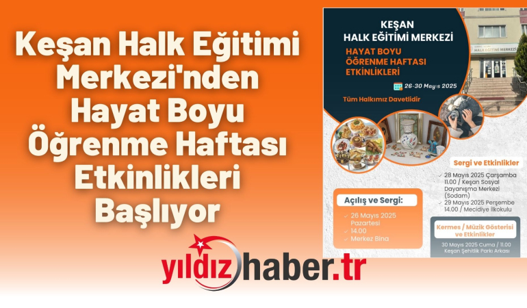 Keşan Halk Eğitimi Merkezi’nden Hayat Boyu Öğrenme Haftası Etkinlikleri Başlıyor