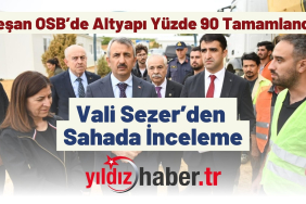 Keşan OSB’de Altyapı Yüzde 90 Tamamlandı Vali Sezer’den Sahada İnceleme