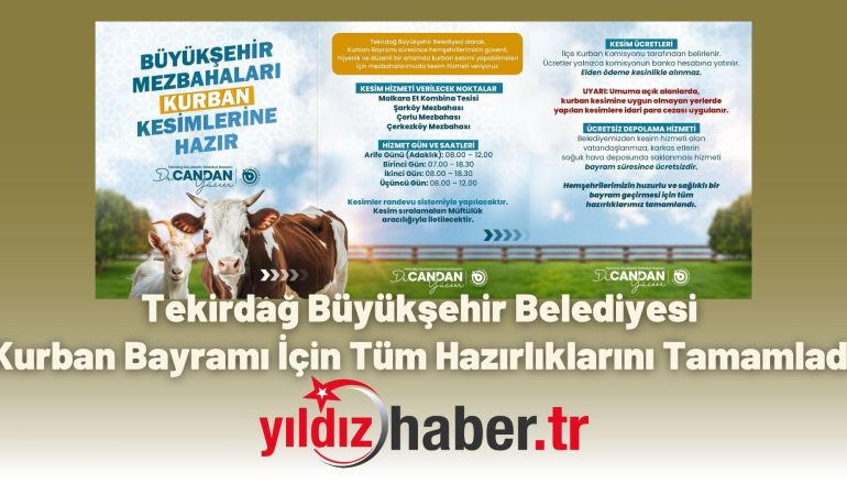 Tekirdağ Büyükşehir Belediyesi Kurban Bayramı İçin Tüm Hazırlıklarını Tamamladı: Mezbaha ve Kesim Hizmetleri Başlıyor
