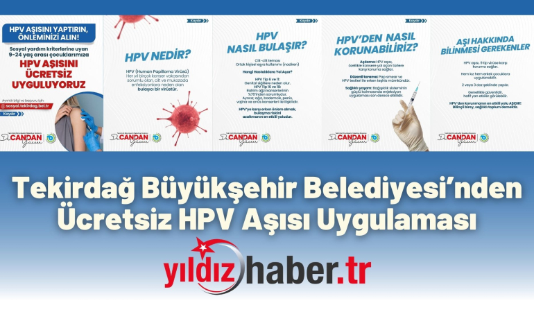 Tekirdağ Büyükşehir Belediyesi’nden Ücretsiz HPV Aşısı Uygulaması