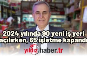 2024 yılında 90 yeni iş yeri açılırken, 65 işletme kapandı