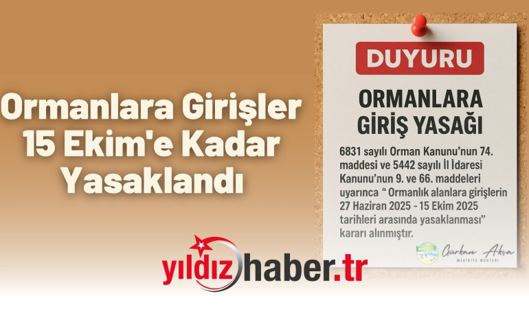 Ormanlara Girişler 15 Ekim’e Kadar Yasaklandı