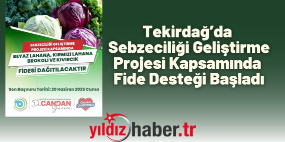 Tekirdağ’da Sebzeciliği Geliştirme Projesi Kapsamında Fide Desteği Başladı