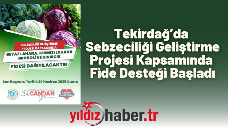 Tekirdağ’da Sebzeciliği Geliştirme Projesi Kapsamında Fide Desteği Başladı