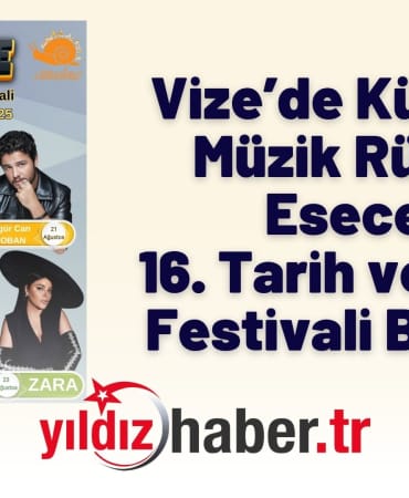 Vize’de Kültür ve Müzik Rüzgarı Esecek 16. Tarih ve Kültür Festivali Başlıyor