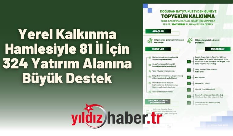 Yerel Kalkınma Hamlesiyle 81 İl İçin 324 Yatırım Alanına Büyük Destek