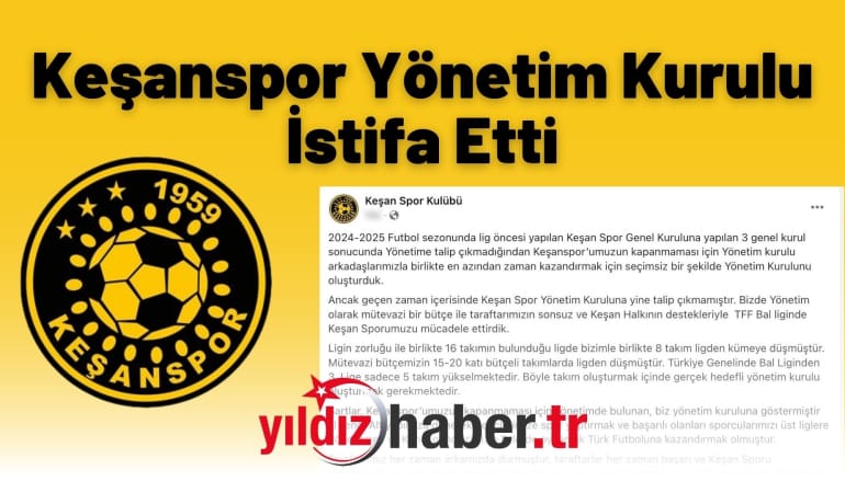 Keşanspor Yönetim Kurulu İstifa Etti