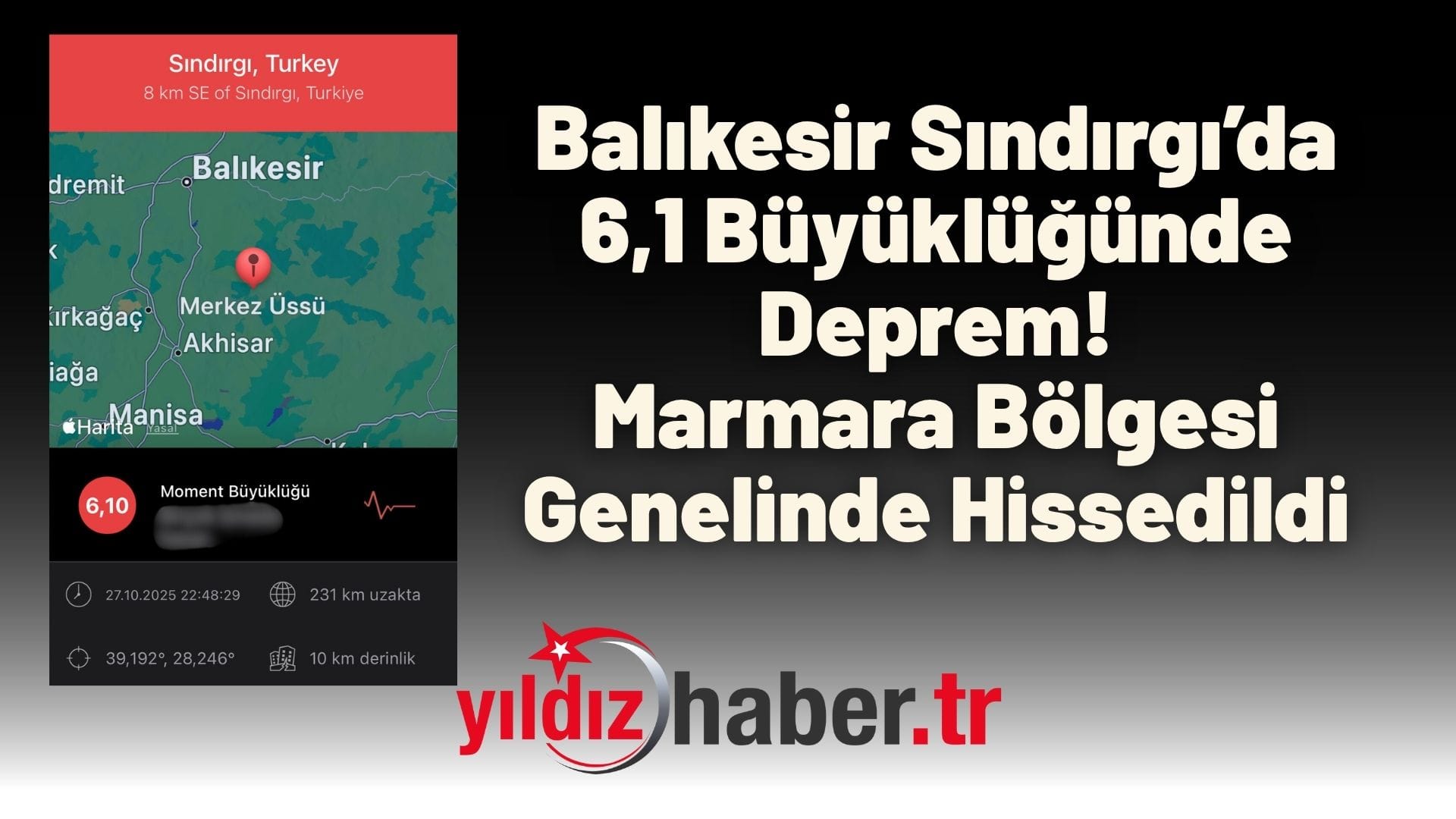 Balıkesir Sındırgı’da 6,1 Büyüklüğünde Deprem! Marmara Bölgesi Genelinde Hissedildi