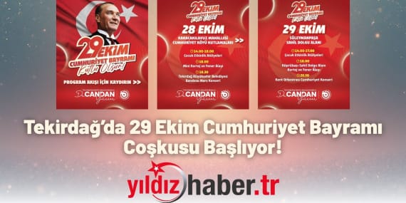 Tekirdağ’da 29 Ekim Cumhuriyet Bayramı Coşkusu Başlıyor!