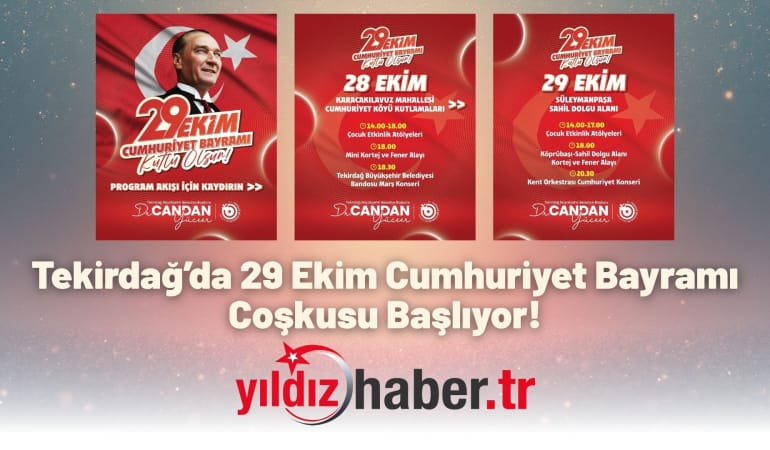 Tekirdağ’da 29 Ekim Cumhuriyet Bayramı Coşkusu Başlıyor!