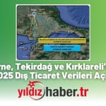 Edirne, Tekirdağ ve Kırklareli’nin Ekim 2025 Dış Ticaret Verileri Açıklandı