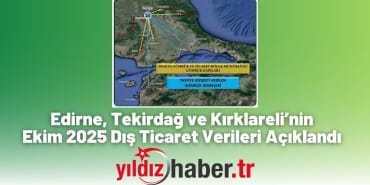 Edirne, Tekirdağ ve Kırklareli’nin Ekim 2025 Dış Ticaret Verileri Açıklandı
