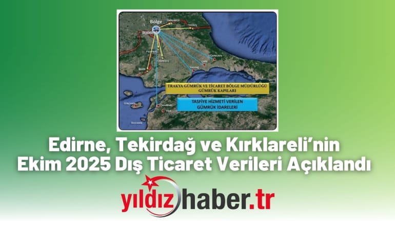 Edirne, Tekirdağ ve Kırklareli’nin Ekim 2025 Dış Ticaret Verileri Açıklandı