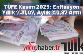 TÜFE Kasım 2025 Enflasyon Yıllık ,07, Aylık %0,87 Arttı