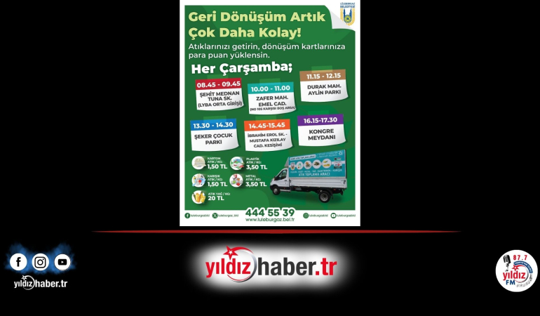 Lüleburgaz Belediyesi’nden Geri Dönüşüm Atağı: Hizmet Noktası Sayısı 6’ya Çıkarıldı!