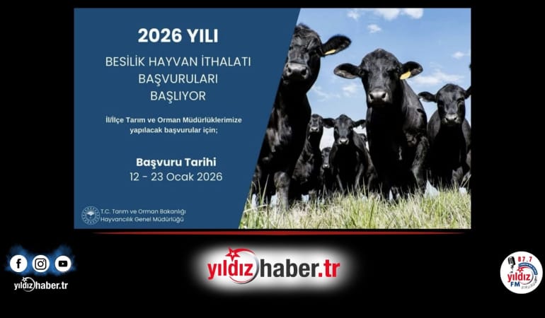 Tekirdağ İl Tarım ve Orman Müdürlüğü’nden Besilik Hayvan İthalatı Duyurusu