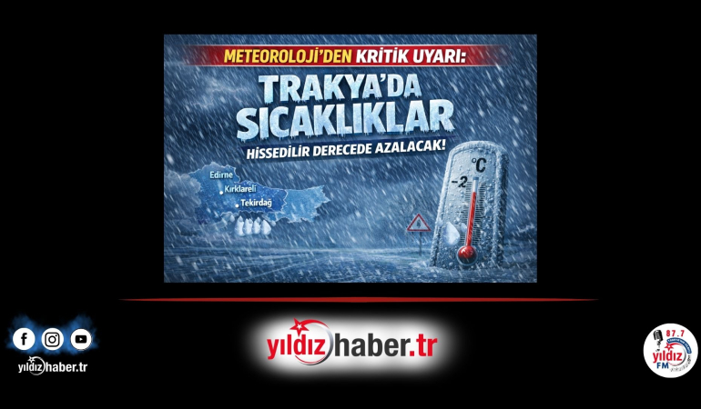 Meteoroloji’den Kritik Uyarı: Trakya’da Sıcaklıklar Hissedilir Derecede Azalacak!