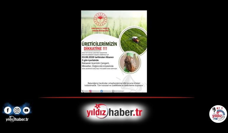 Babaeski’de 3 Köy İçin Süne İlaçlaması Yapılacak