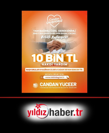 Tekirdağ’da Tam Bağımlı Özel Gereksinimli Bireylere 10 Bin TL Nakdi Deste
