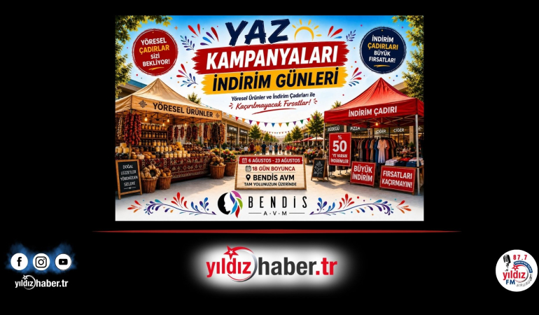 Bendis AVM’de Yaz Kampanyaları ve İndirim Günleri Başladı Dev Markalar ve Çadır Günleri Keşanlıları Bekliyor