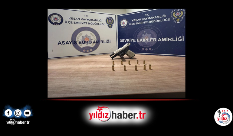 Keşan’da Gece Silahla Ateş Eden Şüpheli Tabancayla Yakalandı